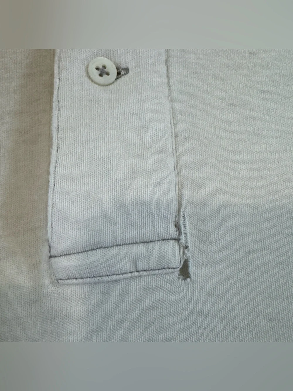 Vintage 90s Polo Ralph Lauren Shirt Mens Medium Gray Made In USA Distressed Flaw